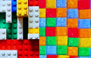 Arrangement of Multi-Colored Plastic Bricks